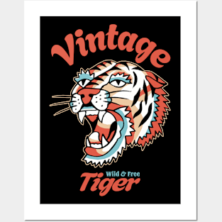 Vintage Tiger Wild & Free Posters and Art